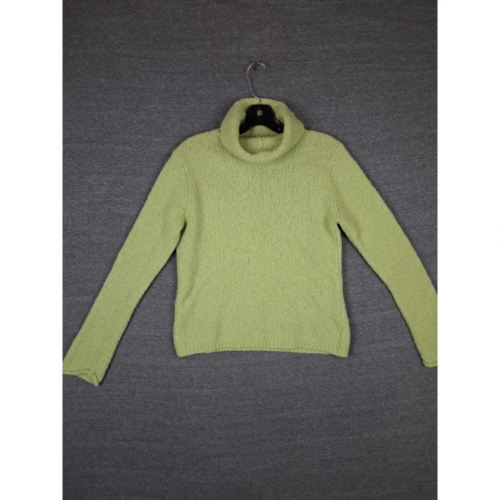 Hanna Andersson Womens Sweater‎ Medium Green Turtleneck Plush Wool Blend